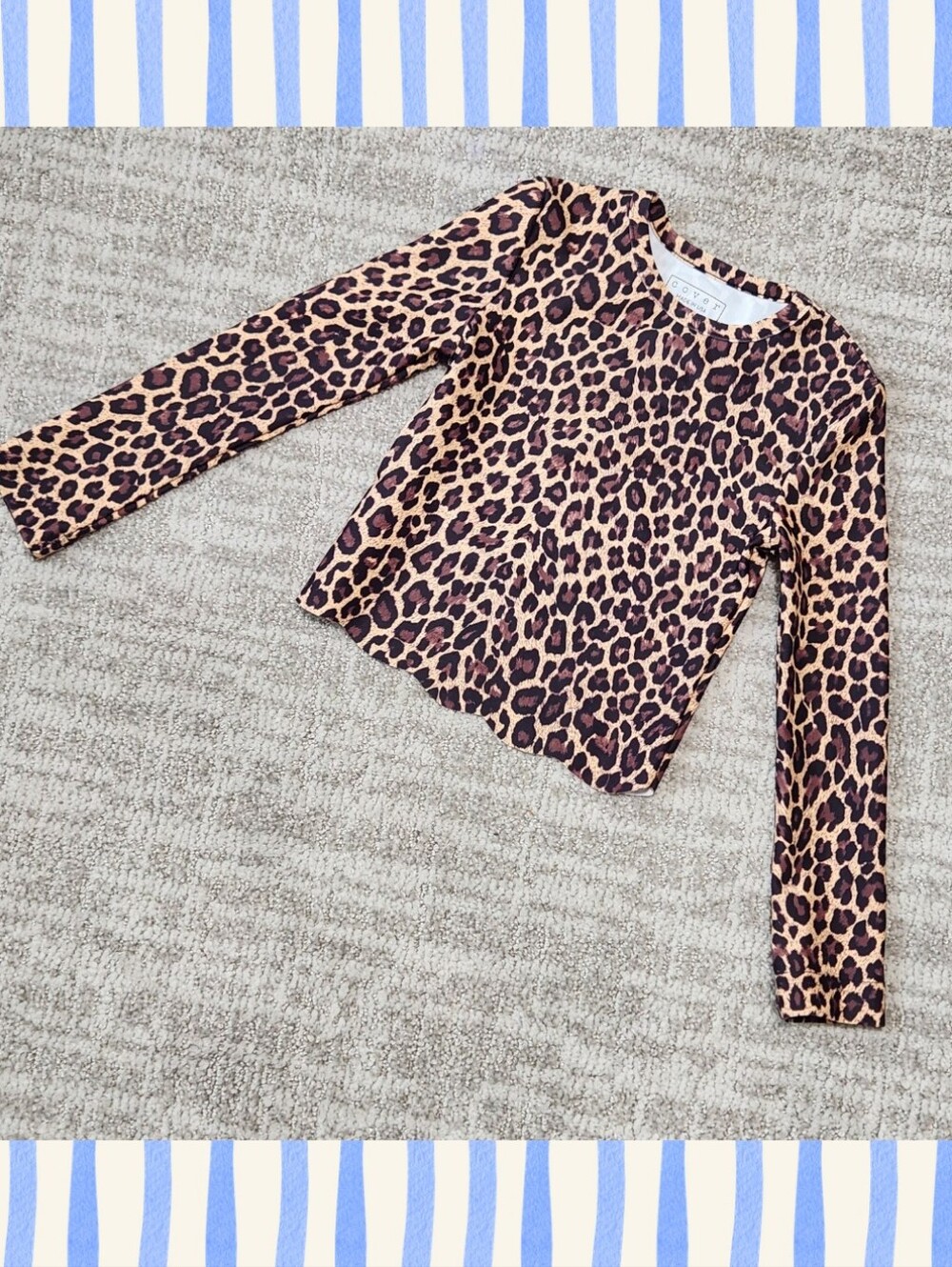 COVER girls animal print long sleeve rash guard size XS 2-3T